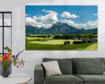 Wunderschöner Wiesenblick über das Ostallgäu auf den Säuling von Leo Schindzielorz