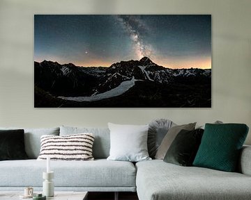 Melkwegpanorama over de Kleinwalser Alpen van Leo Schindzielorz