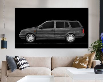 VW Golf 3 Art Car in black water design von aRi F. Huber