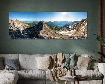 Panorama over de Allgäuer Alpen, Hinterstein en Bad Hindelang van Leo Schindzielorz