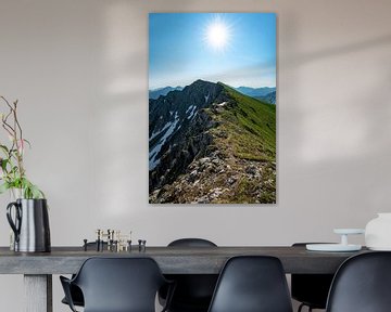 Sunny view over the Allgäu mountains by Leo Schindzielorz