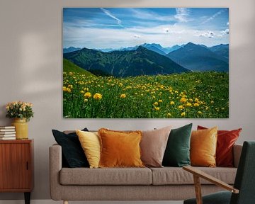 Troll flower meadow above the Tannheimer mountains by Leo Schindzielorz