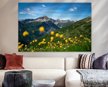 Troll flower meadow above the Tannheimer mountains by Leo Schindzielorz