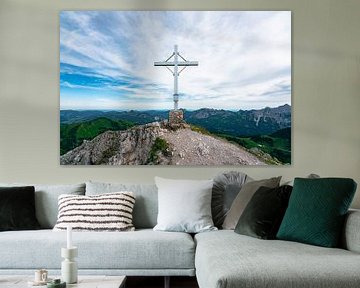 Summit cross above the Tannheimer mountains by Leo Schindzielorz