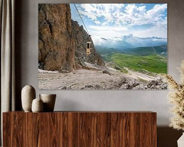 Le téléphérique du Langkofel et sa vue sur les Dolomites sur Leo Schindzielorz