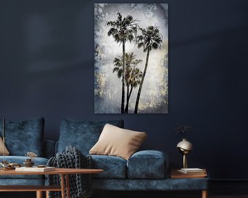 MODERNE KUNST Palm idylle van Melanie Viola