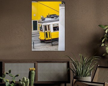 Yellow Tram in Lisbon by Patrycja Polechonska