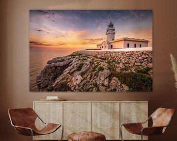 Cavallería lighthouse on the island of Menorca at sunrise. by Voss Fine Art Fotografie