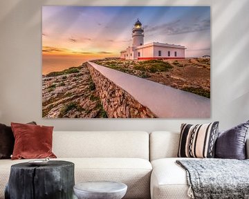 Island of Menorca with Cavallería lighthouse in the sunrise. by Voss Fine Art Fotografie