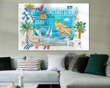 Sint Eustatius en Saba Nederlands-Caribisch Eiland Geïllustreerde Rijst