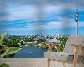Gezicht op het Olympisch Park van München met TV-toren van Animaflora PicsStock