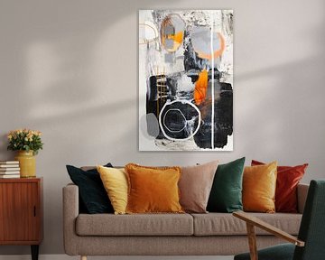 Abstract oranje van Carla Van Iersel