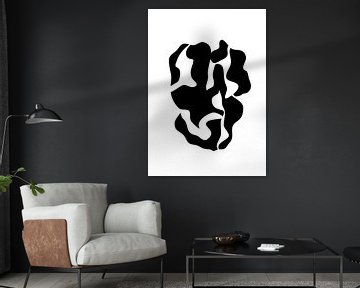 Abstracte vorm in zwart en wit van Studio Miloa