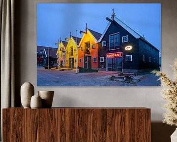 Maisons colorées au port de Zoutkamp sur Henk Meijer Photography