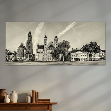 Vriethof - Mestreech, Vrijthof - Maastricht - Vintage - black and white look by Teun Ruijters