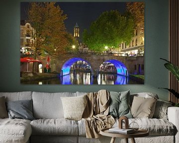 Gracht in Utrecht mit der Spitze des Doms (Oudegracht) von Anton de Zeeuw