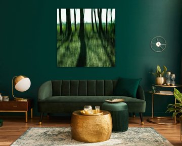 À travers les arbres de la forêt sur Liesbeth de Leeuw