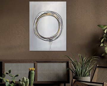 Meditations - abstract painting with circle for meditation and tranquility