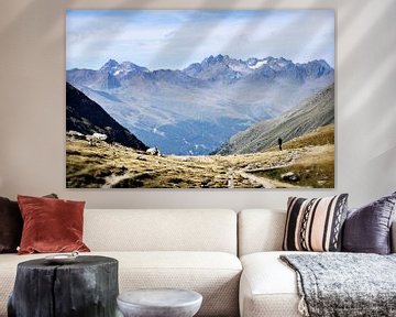Wijds uitzicht vanaf de Timmelsjoch in de Stubaier Alpen van Ronnie Reul
