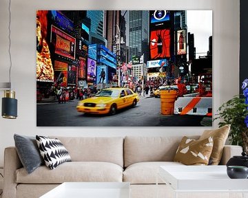 New York Yellow Cab on Times Square by marlika art