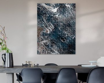 Royal marble as abstract art on indigo by Mad Dog Art