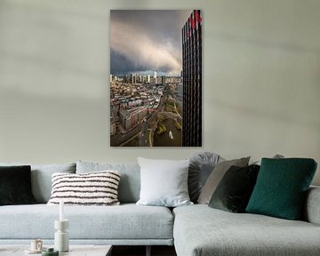 Skyline uitzicht, Marriott Hotel van Fotos by Jan Wehnert
