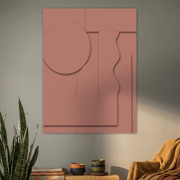 Minimalistische schaduw kunst oud roze