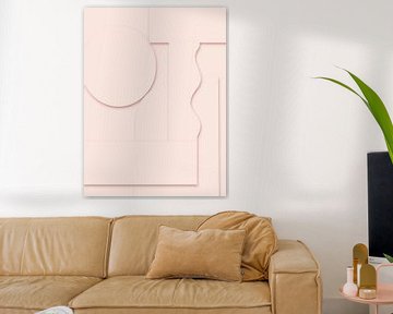 Minimalistische schaduw kunst roze van Camille Brantz