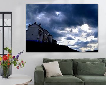 Portuguese church threatening sky by Martin Schuitemaker