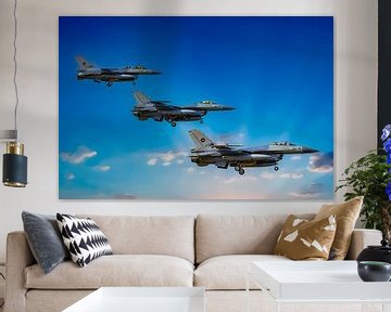 3x F-16 Fighting Falcon, die J505, J144 und J368, Niederlande. Zusammenstellung