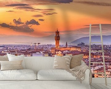  skyline Florence at night I by Teun Ruijters