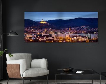 Panorama Wernigerode blauw uur van Oliver Henze
