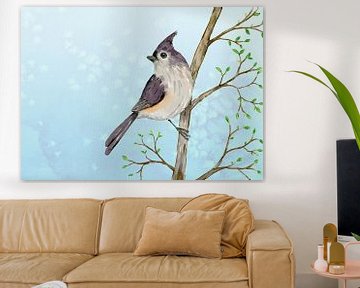 Tufted titmouse watercolor