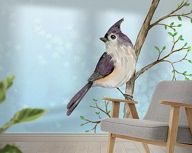 Voorbeeld van het werk in een kamer