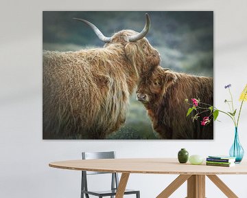 Young Scottish Highlander with mother by Dirk van Egmond