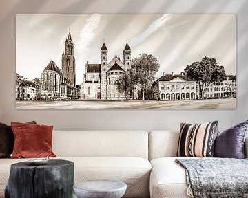 Vriethof - Mestreech, Vrijthof - Maastricht in sephia kleurtoon van Teun Ruijters