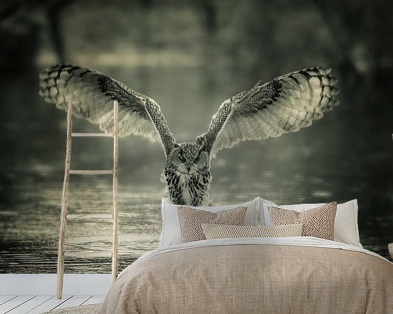 Voorbeeld van het werk in een kamer