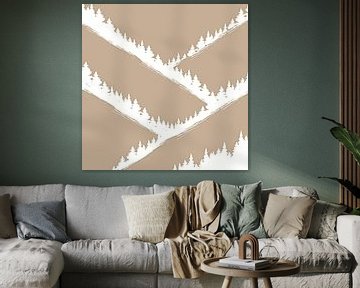 Forêt Paysage Beige sur Mad Dog Art