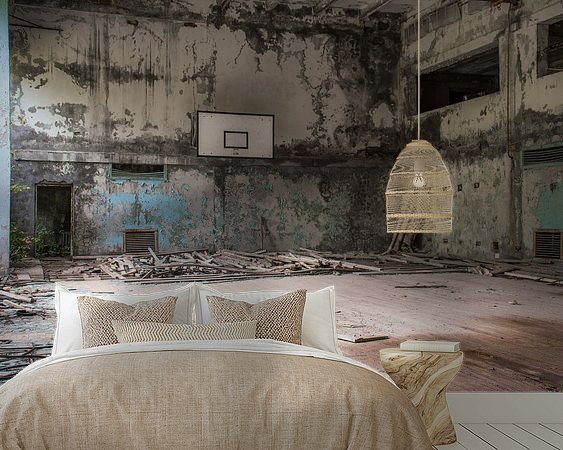Voorbeeld van het werk in een kamer