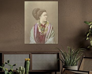 Portret van een Japanse vrouw, Raimund von Stillfried-Ratenitz
