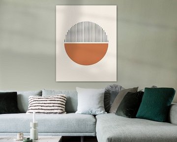 Cirkel in terracotta met zwarte strepen van Studio Miloa