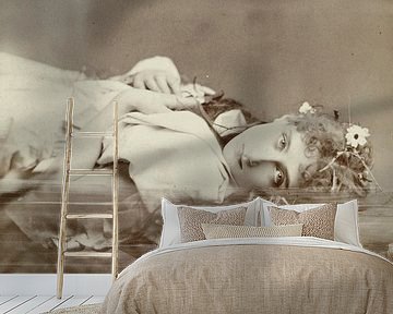 Portret van een actrice in de rol van Ophélia, José Maria Mora van Vintage Afbeeldingen