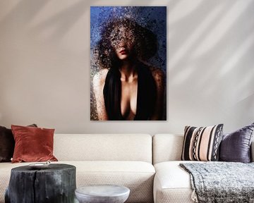 Bubbly - abstracte sexy vrouw met rode lippen