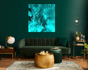 Longing in the clouds in turquoise by KW Malerei