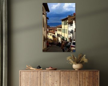 Beautiful street with houses in Florence, Italy by Shania Lam