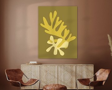 Pflanzen in Goldocker Inspiriert von Henri Matisse von Mad Dog Art
