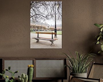 Bench at Place des Vosges, Paris, France Travel Photography