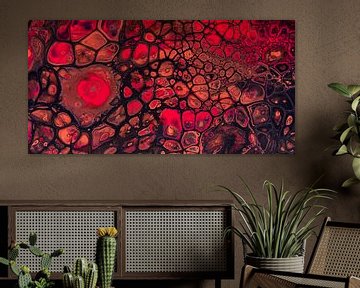 Panorama of fiery, warm colors: red, brown and earth tones by Marjolijn van den Berg