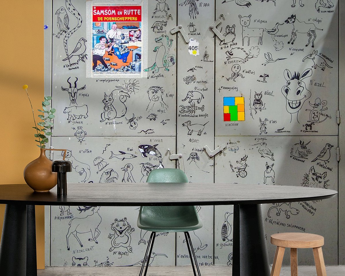 Voorbeeld van het werk in een kamer