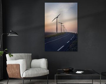 Windmolens bij zonsopkomst